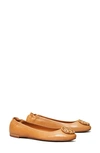 Tory Burch Minnie Multi Logo Ballet Flat In Tan