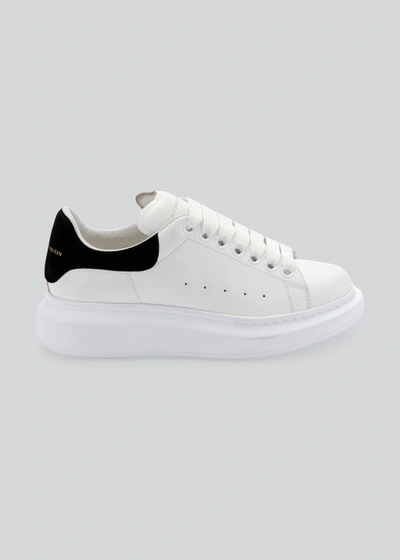 Alexander Mcqueen Round Toe Classic Lace-up Sneakers In White/black |  ModeSens