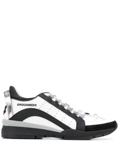 Dsquared2 White Black And 551 Leather Sneakers