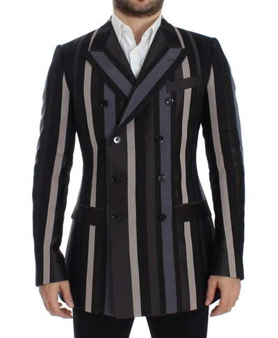 Dolce & Gabbana Multicolor Striped Wool Slim Blazer