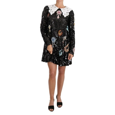 Dolce & Gabbana Black Sequined Crystal Fairy Tale Dress