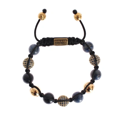 Nialaya Blue Cz Coral Gold 925 Bracelet
