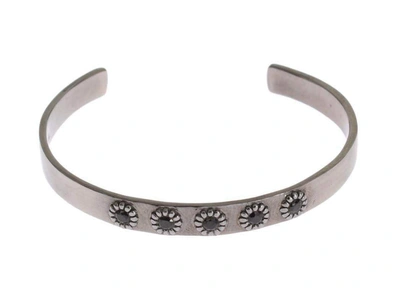 Nialaya Crystal 925 Silver Bangle Bracelet
