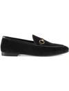 Gucci Jordaan Velvet Loafers In Black