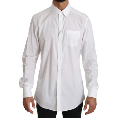 Dolce & Gabbana White Long Sleeve Dress Formal Shirt