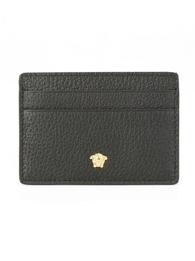Versace Mini Medusa Grained Leather Card Holder In D41oh