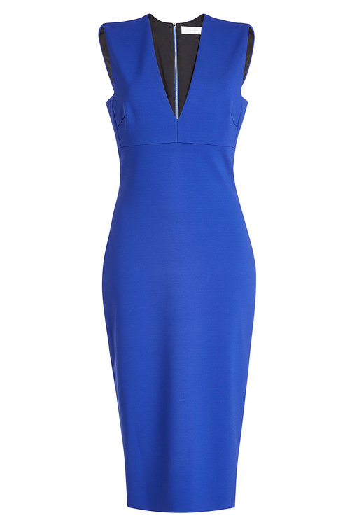 Victoria Beckham Sleeveless Sheath Dress In Blue | ModeSens