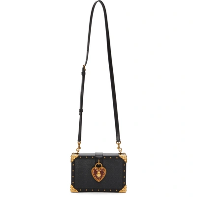Dolce & Gabbana My Heart Bag In Mini Paglia Calfskin In 8b956 Black