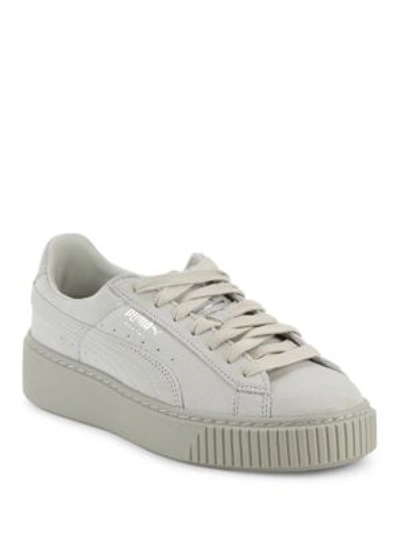 Puma Basket Platform Reset Sneakers In Grey