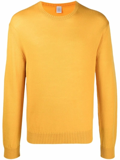 Eleventy Merino Wool & Silk Crewneck Sweater In Yellow