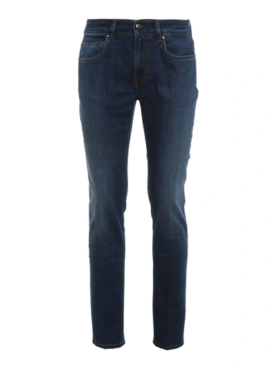 Fay Jeans In Used Stretch Cotton Denim