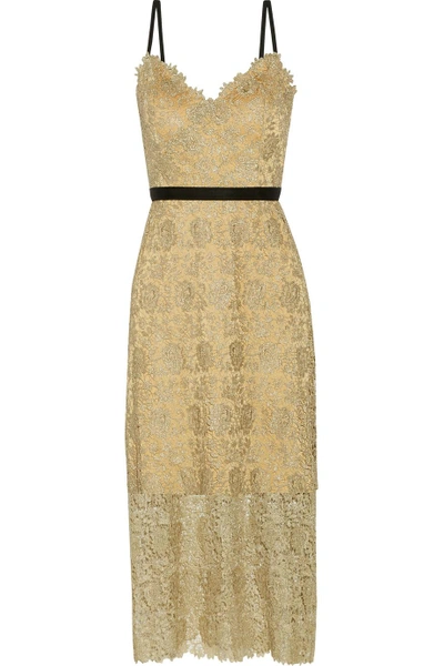 Catherine Deane Ivette Metallic Guipure Lace Midi Dress