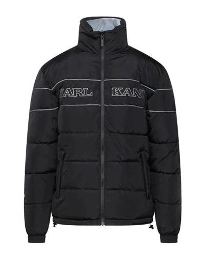 Karl Kani Retro Reversible Puffer Jacket In Black/silver | ModeSens