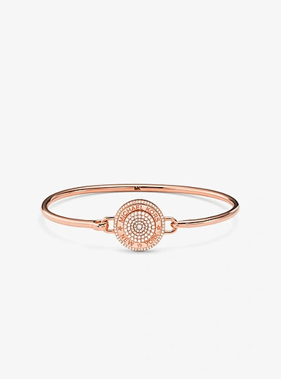 Michael Kors 14k Rose Gold-plated Sterling Silver Pavé Logo Bracelet