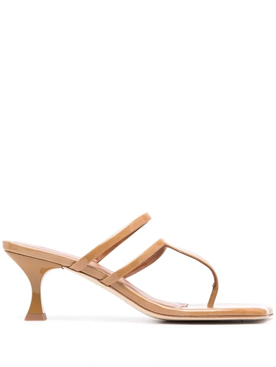 Rejina Pyo Allie 60mm Patent Leather Sandals In Brown