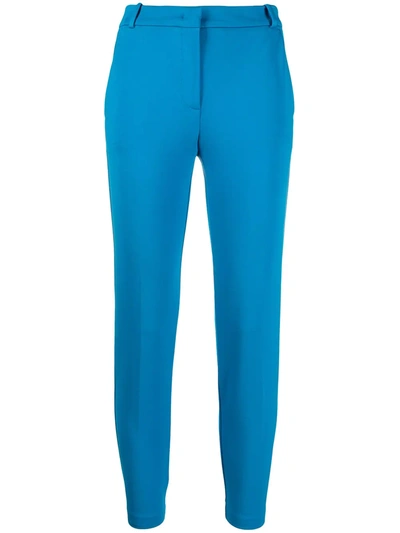 Pinko Cropped Tailored Trousers In Blue