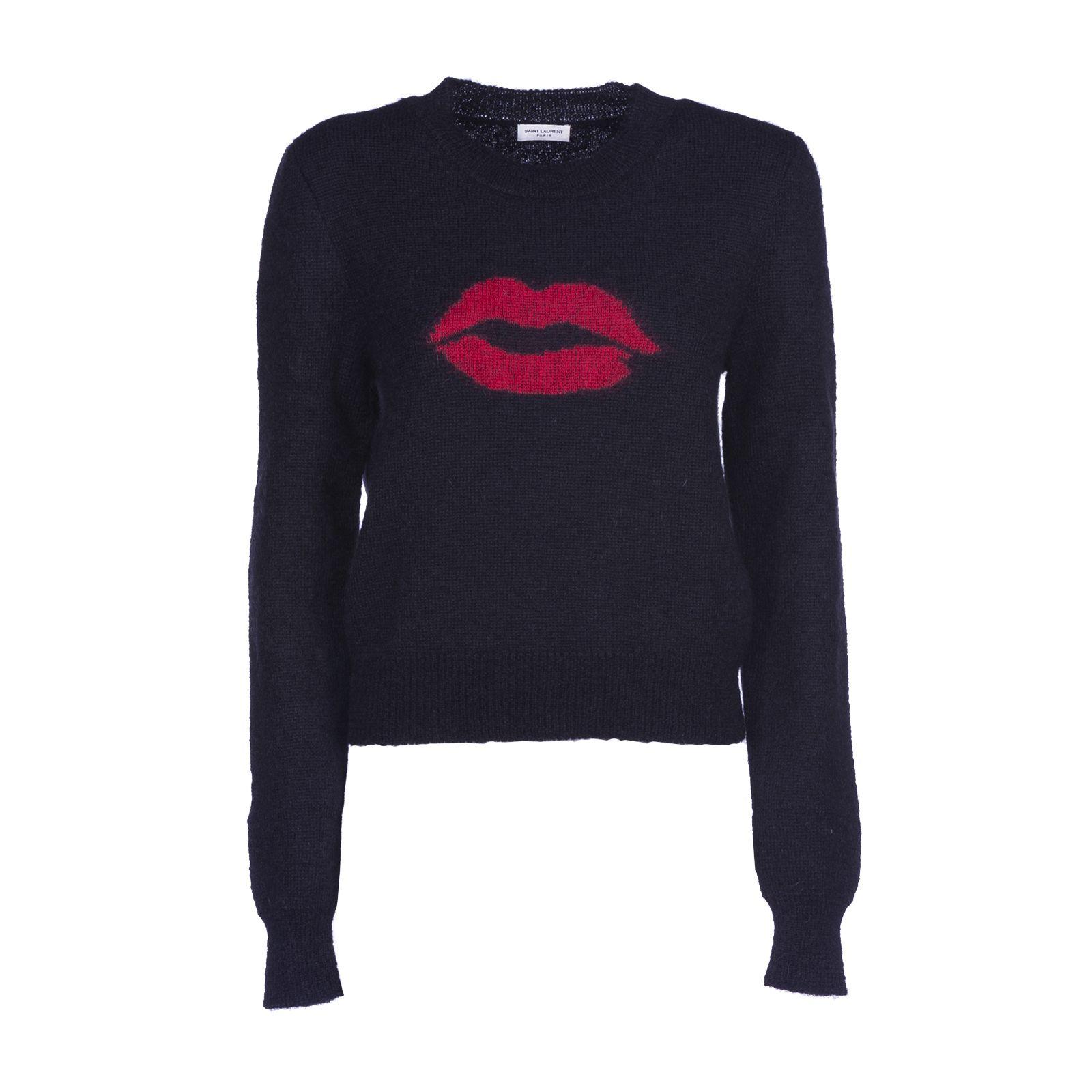 Saint Laurent Lip Jumper In Black Lips | ModeSens