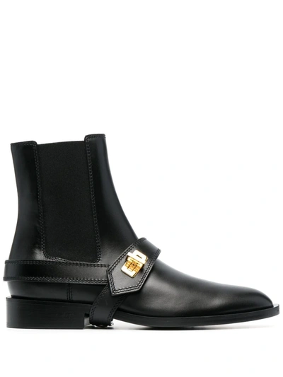 Givenchy Eden Buckle-detailed Leather Chelsea Boots In Black
