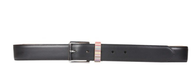 Paul Smith Signature Stripe Leather Belt In Multi-colored
