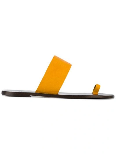 Atp Atelier Astrid Leather Sandals In Yellow & Orange