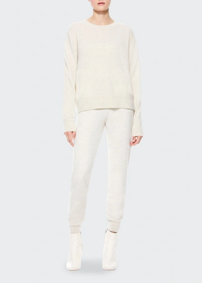 Alice And Olivia Aspen Knit Jogger Pants In Oatmeal