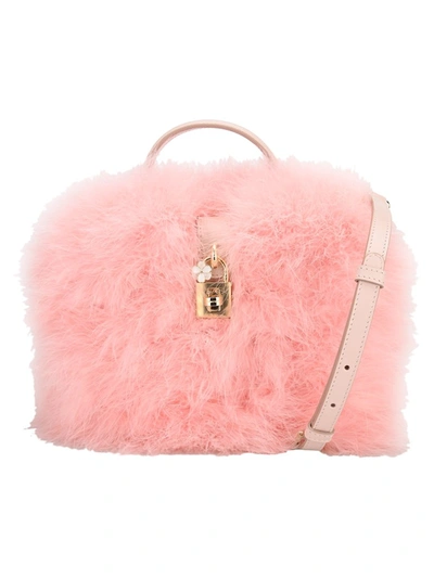 Dolce & Gabbana Marabou Dolce Box Bag In Pink