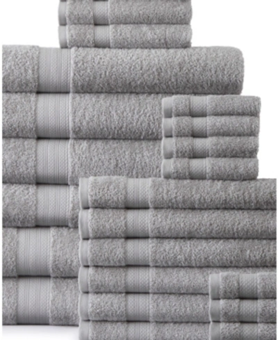 Addy Home Fashions Plush Towel Set - 24 Piece Bedding In Platinum