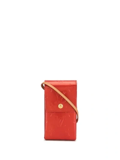 Pre-owned Louis Vuitton 2001  Vernis Cigarette Shoulder Pouch In Red