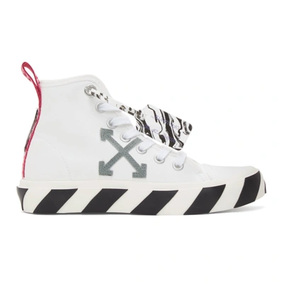 Off-white White & Grey Vulcanized Mid-top Sneakers