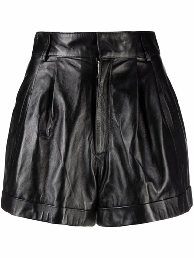 Manokhi Jett Leather Shorts In Black