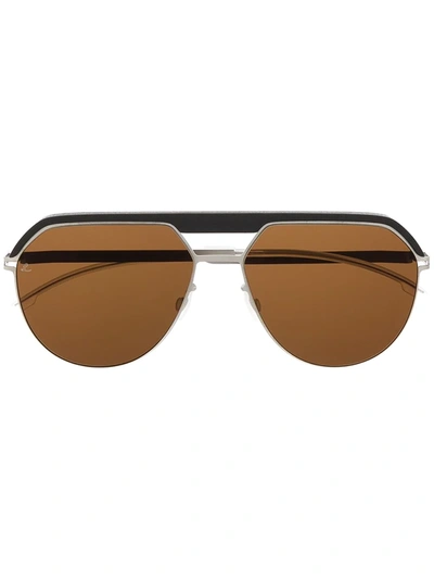 Mykita Ml03 Aviator-frame Sunglasses In Safari Green