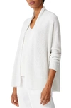 Eileen Fisher Long Organic Linen-cotton Open Cardigan In White
