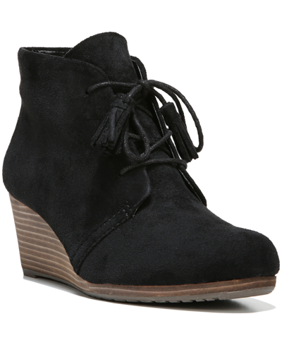 Dr. Scholl's Dakota Lace-up Bootie In Black Microsuede
