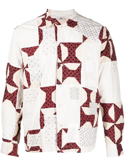 Bode Red Bow Tie Quilt Shirt In Multi