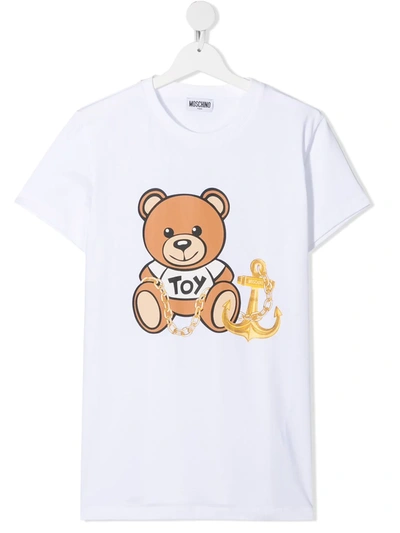 Moschino Teen Teddy Bear-print T-shirt In White