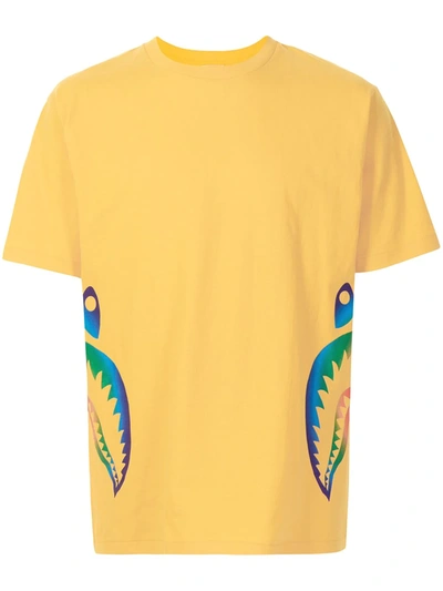 A Bathing Ape Graphic Print T-shirt In Yellow