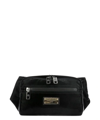 Dolce & Gabbana Nylon Belt Bag In Black  