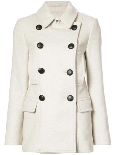 Isabel Marant Étoile Floffy Double-breasted Pea Coat In Beige