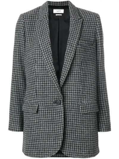 Isabel Marant Étoile Ice Overcoat In Checkered & Plaid, Gray. In Grey