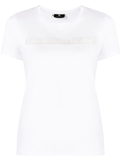 Elisabetta Franchi Embroidered-logo T-shirt In White