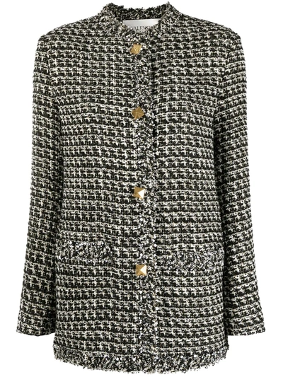 Valentino Tweed Sequin Embellished Jacket In Multi