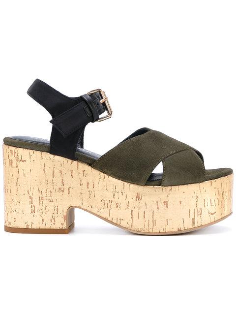 crossover platform sandals