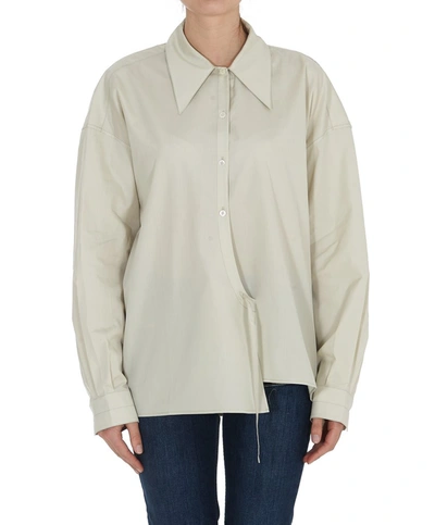 Lemaire Oversized Asymmetric Shirt In White