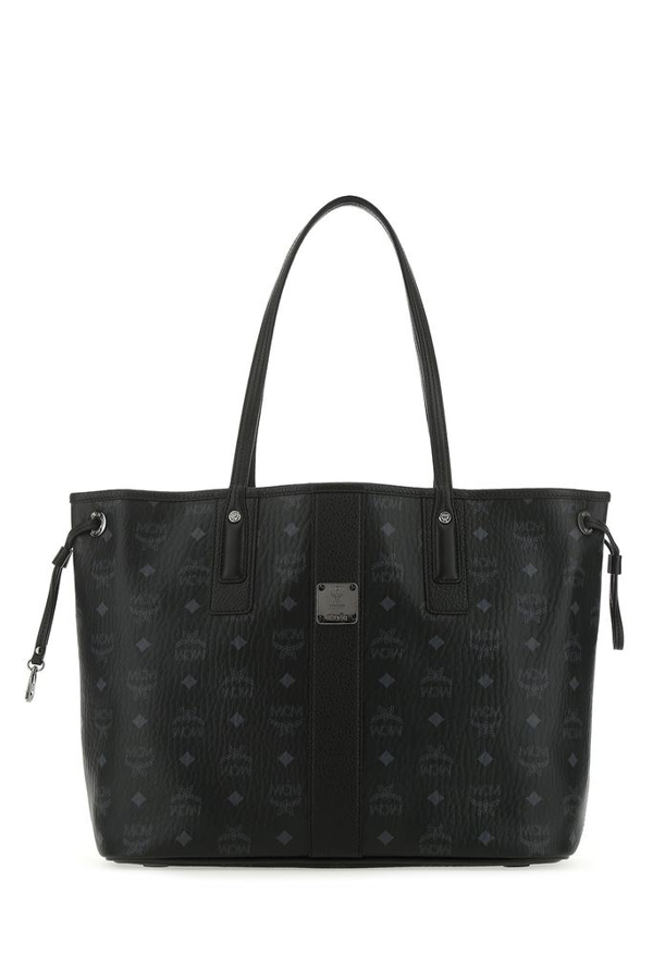 mcm black and white purse