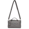 Fendi By The Way Medium Leather Shoulder Bag In Grey