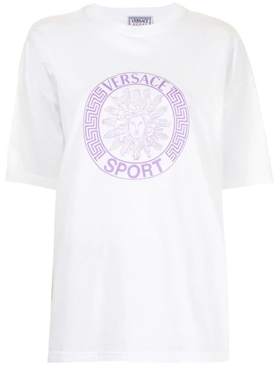Pre-owned Versace Sport Medusa Head Print T-shirt In White