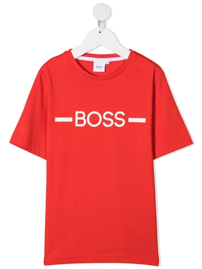 Bosswear Teen Logo Crew-neck T-shirt In Red