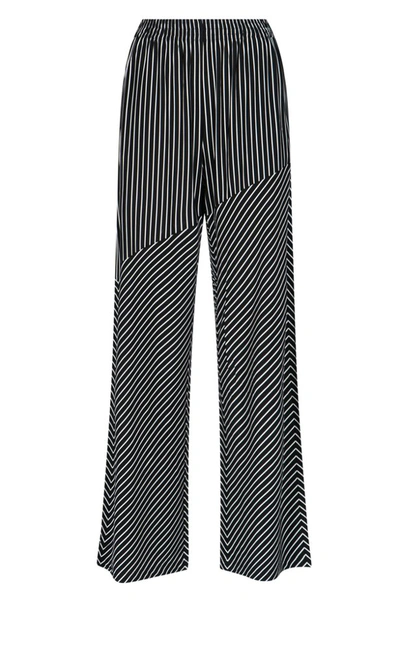 Mm6 Maison Margiela Striped Flare Trousers In Black