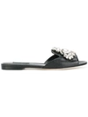 Dolce & Gabbana Crystal Embellished Slides In Black