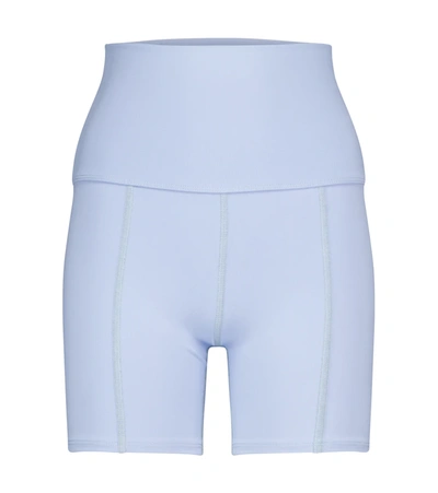 Live The Process Geometric High-rise Stretch-jersey Cycling Shorts In Celestine Blue